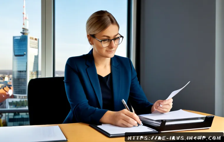 Home 17 리스크 관리의 법적 고려사항 - Photorealistic legal risk management scene in a modern German business office, middle-aged complianc...